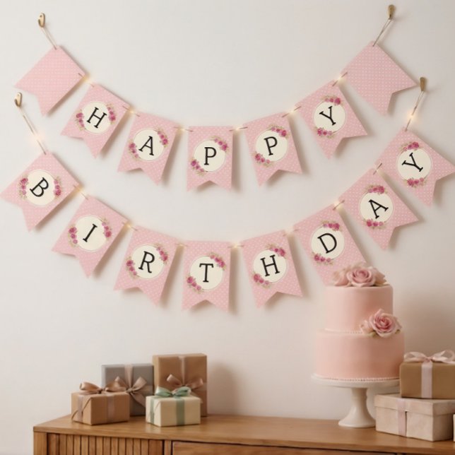 Vintage Shabby Chic Roses Frame Bunting (Creator Uploaded)