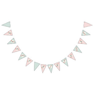 Vintage Shabby Chic Roses Frame Bunting Flags