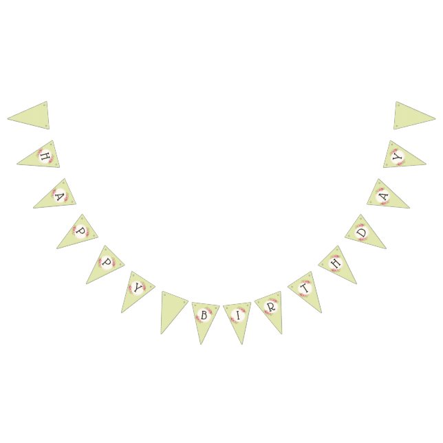 Vintage Shabby Chic Roses Frame Bunting Flags (All)