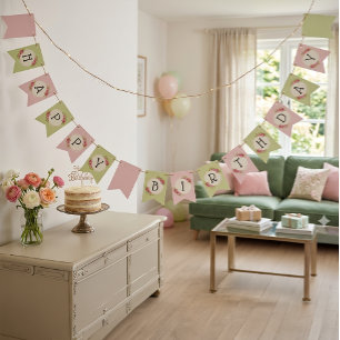 Vintage Shabby Chic Roses Frame Bunting Flags