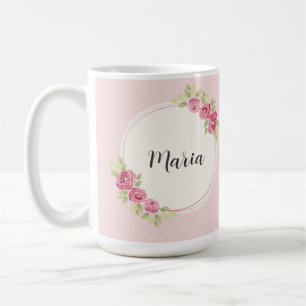 Vintage Shabby Chic Roses Frame Coffee Mug