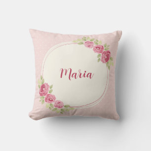 Vintage Shabby Chic Roses Frame Cushion