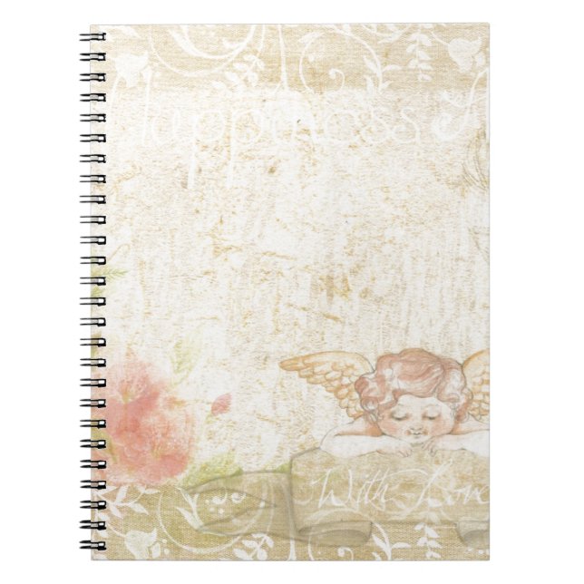 Vintage Shabby Chic Sweet Angelique Notebook (Front)