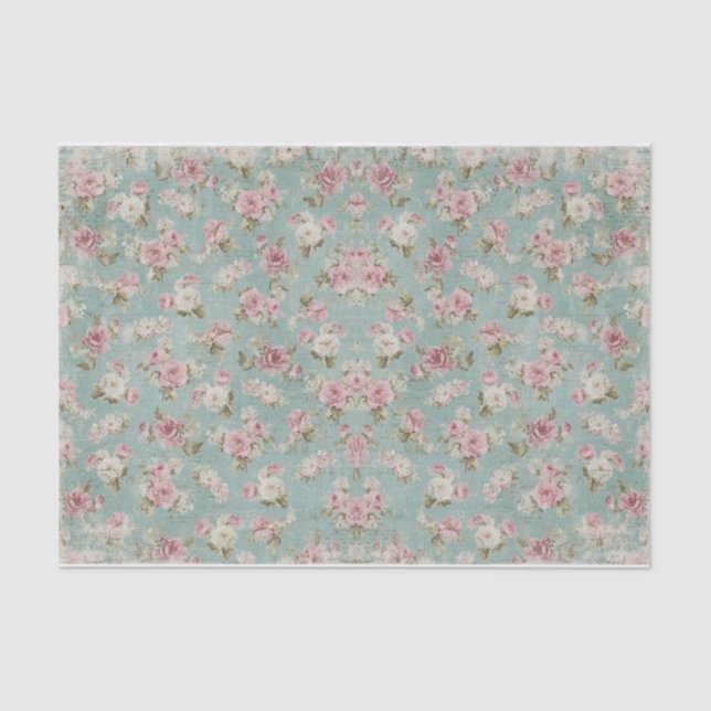 Vintage Shabby Chic Tissue Paper | Charming Rustic (Front)