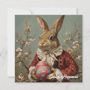 Vintage Shabby Chic Victorian Easter rabbit Holiday Card
