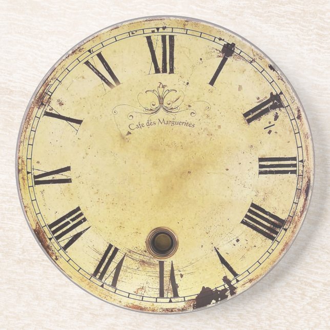 Vintage Shabby Chic Wall Clock Coaster (Front)