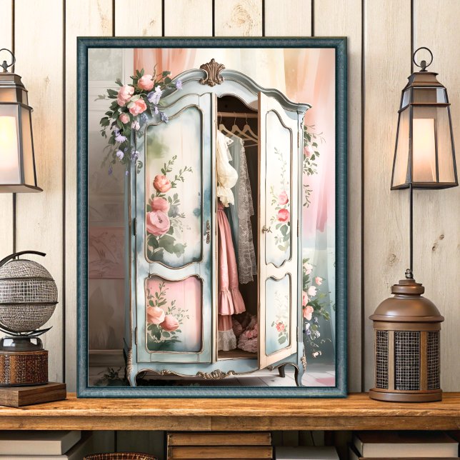 vintage shabby chic wardrobe floral wall art (Creator Uploaded)