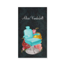 Vintage Shabby Damask Salon Chair Stylist Card