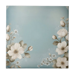 Vintage Shabby Flowers Tile