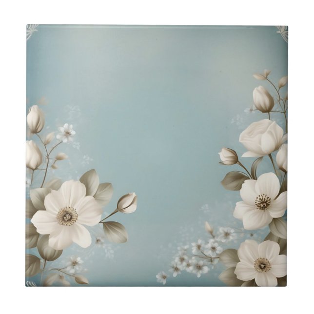 Vintage Shabby Flowers Tile (Front)