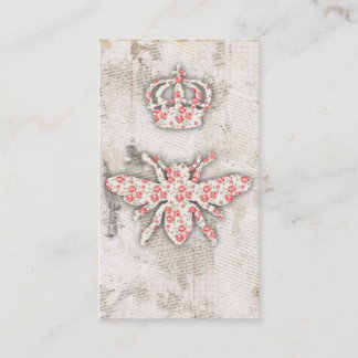 Vintage Shabby Queen Bee Business Cards
