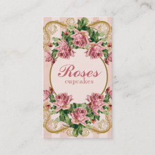 Vintage Shabby Roses Business Card