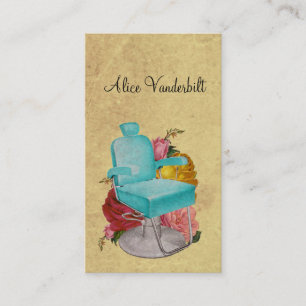 Vintage Shabby Roses Salon Chair Hairstylist Card