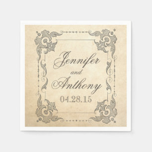 vintage shabby wedding napkin