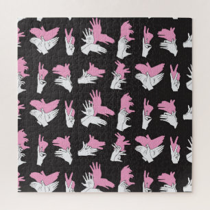 Vintage Shadow Hand Pattern Design Jigsaw Puzzle