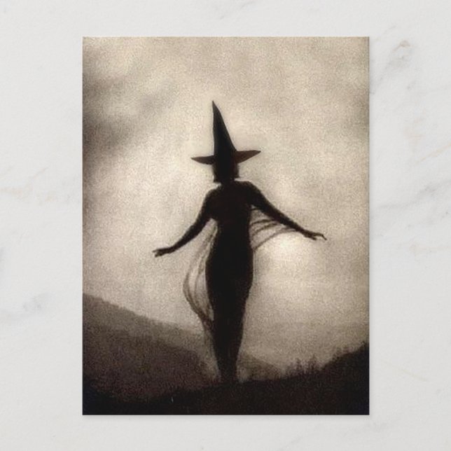 Vintage Shadow Witch Postcard (Front)