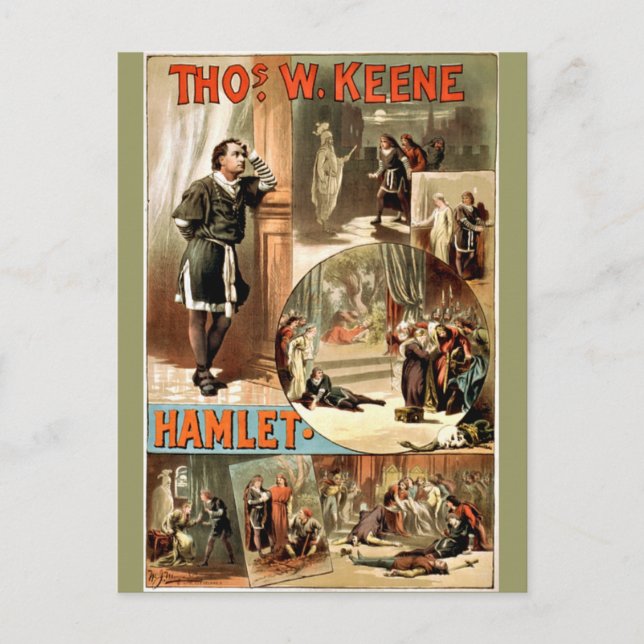 Vintage Shakespeare's Hamlet, 1884, Postcard (Front)