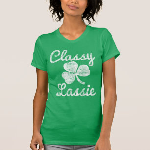 Vintage Shamrock Classy Lassie St. Patricks Day T-Shirt