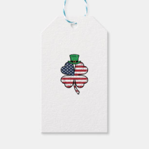 Vintage Shamrock Flag St. Patricks Day Gift Tags