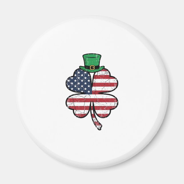 Vintage Shamrock Flag St. Patricks Day Magnet (Front)