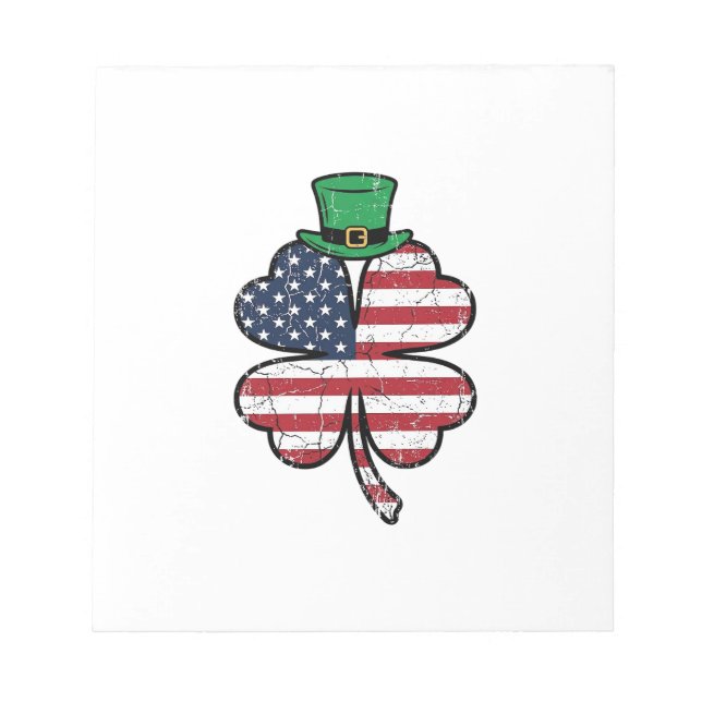 Vintage Shamrock Flag St. Patricks Day Notepad (Front)