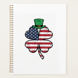 Vintage Shamrock Flag St. Patricks Day Planner