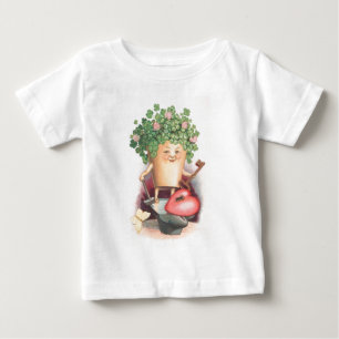 Vintage Shamrock Heart and Key St Patrick's Day Baby T-Shirt