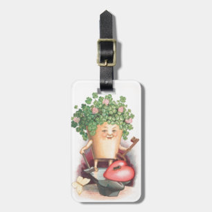 Vintage Shamrock Heart and Key St Patrick's Day Luggage Tag