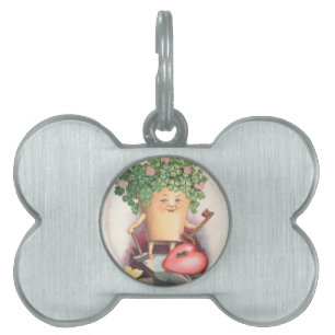 Vintage Shamrock Heart and Key St Patrick's Day Pet Tag