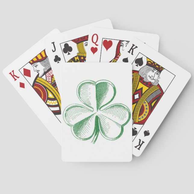 Vintage Shamrock Playing Cards (Back)