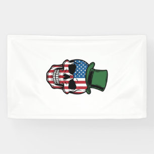 Vintage Shamrock Skull Flag Vector Design_1 Banner