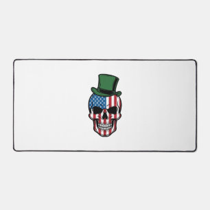 Vintage Shamrock Skull Flag Vector Design_1 Desk Mat