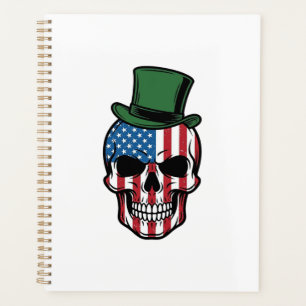 Vintage Shamrock Skull Flag Vector Design_1 Planner