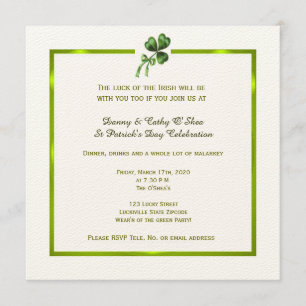 Vintage Shamrock St. Patrick's Day Invitation