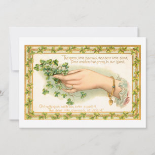 Vintage Shamrock St. Patrick's Day Poem Holiday Card