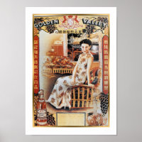 Vintage Shanghai China Golden Valley Beer Ad 