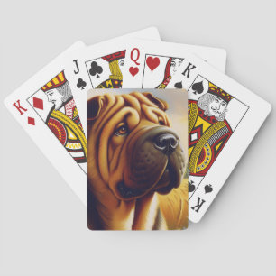Vintage Shar-Pei Painting Playing Cards