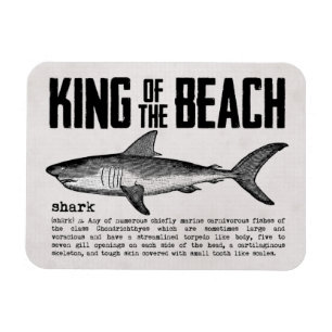 Vintage Shark and Definition Beach King Magnet