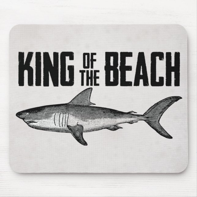 Vintage Shark Beach King Mouse Mat (Front)