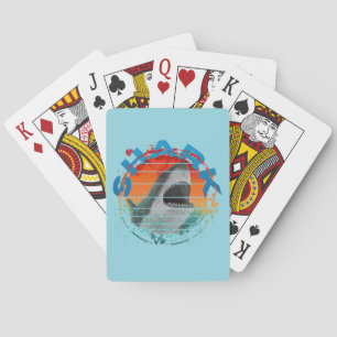 Vintage shark fisherman fishing gift playing cards