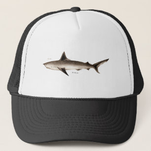 Vintage Shark Illustration - Retro Sharks Template Trucker Hat