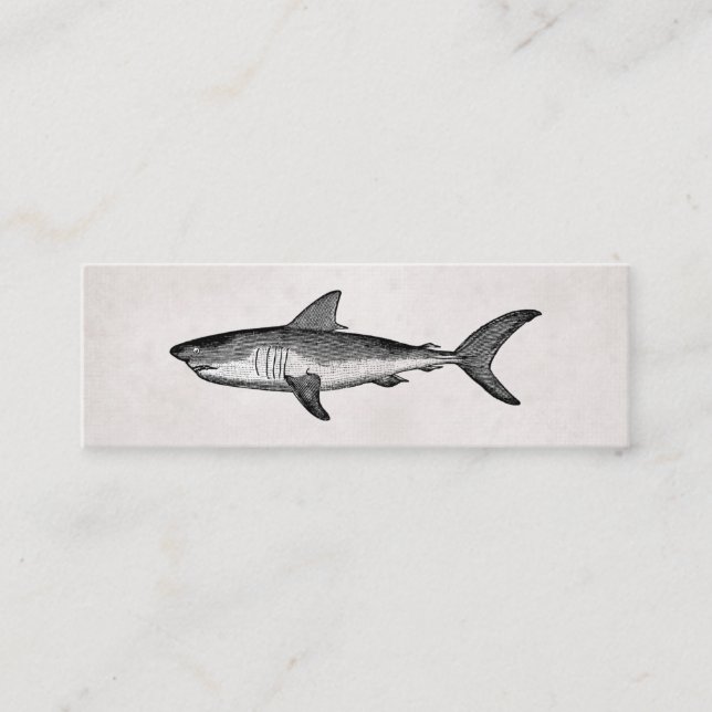 Vintage Shark Mini Business Card (Front)