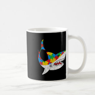 Vintage Shark Puzzle Autistic Kids Autism Awarenes Coffee Mug