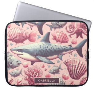 Vintage Shark Seamless Laptop Sleeve