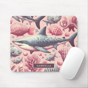 Vintage Shark Seamless Mouse Mat