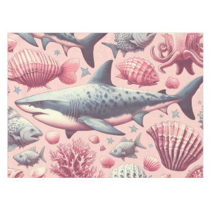 Vintage Shark Seamless Tablecloth