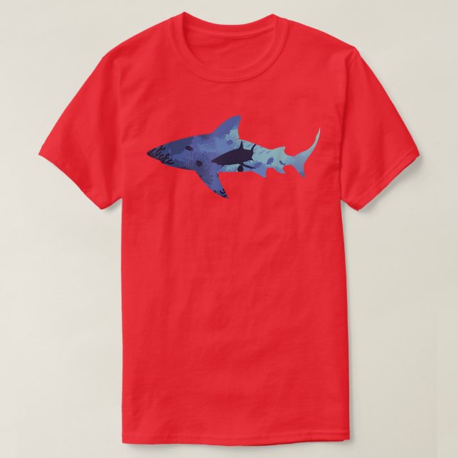 Vintage Shark SilhouetteHammerhead Shark Tiger Sha T-Shirt (Design Front)