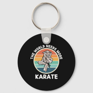 Vintage Shark The World Needs More Karate Retro Ka Key Ring