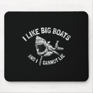 Vintage Sharks I Like Big Boats And I Cannot Lie F Mouse Mat