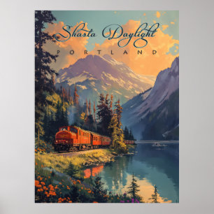 Vintage Shasta Daylight Train Poster
